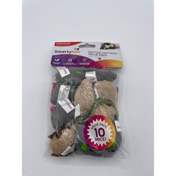 Smarty Kat Catnip Mouse Toys for Cats 10ct New - Picture 1 of 3
